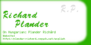 richard plander business card